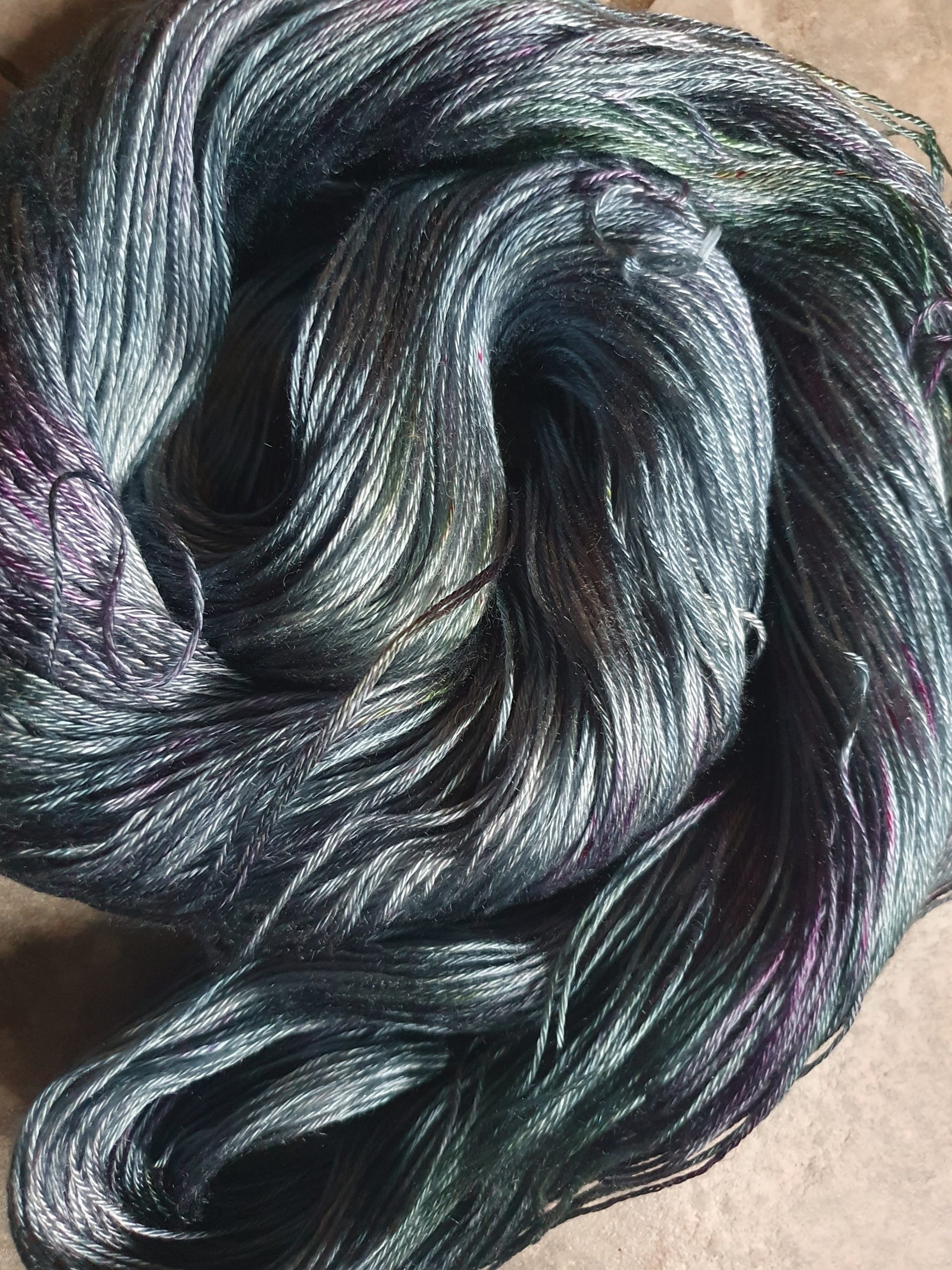 Hellion on Tencel sock yarn