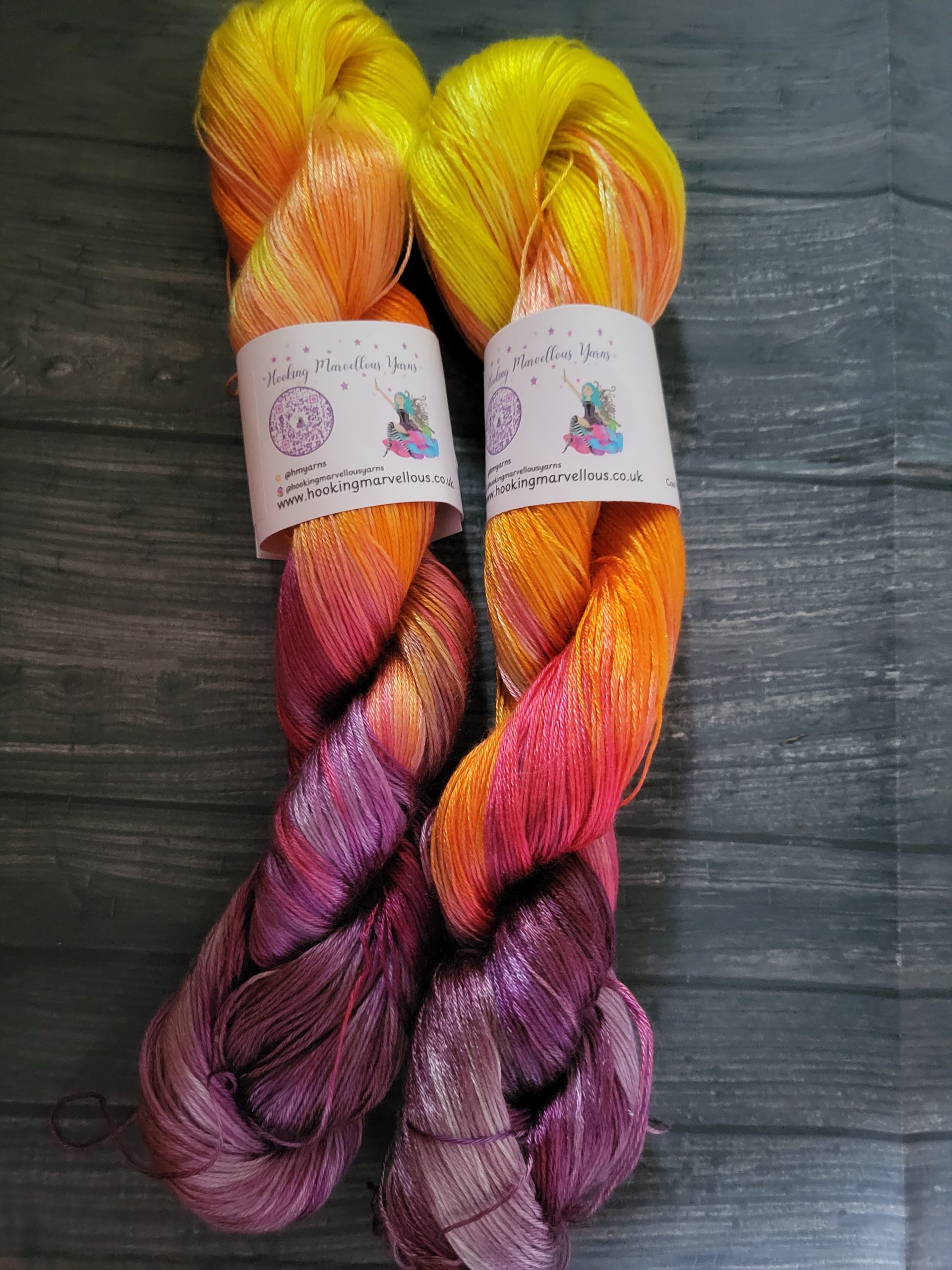 Hellfire on Tencel sock yarn