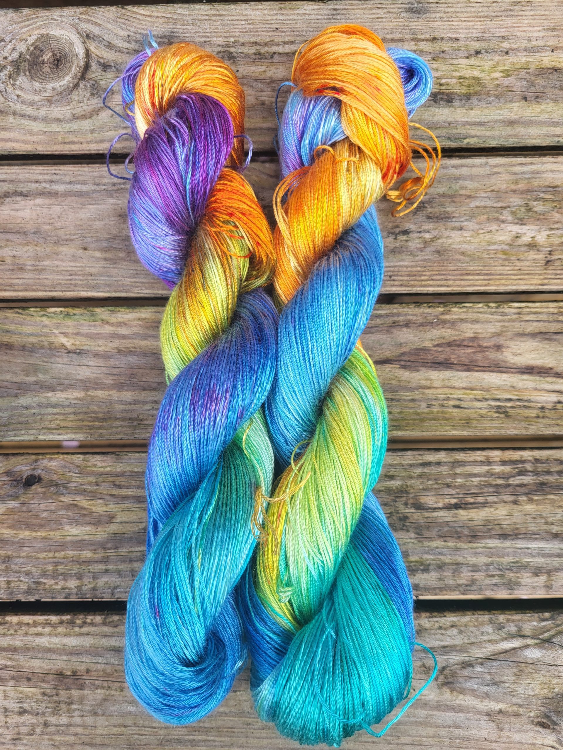 Yellowstone on Tencel sock yarn