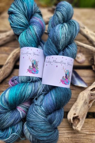 Caught in the Undertow on Superwash Merino sock yarn