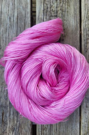 Candy Pink on Tencel sock yarn