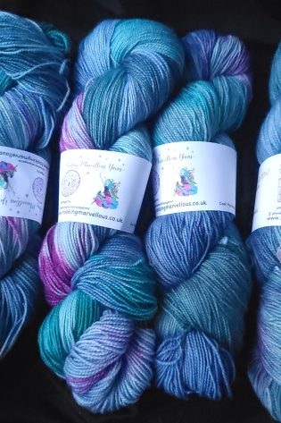 Caught in the Undertow on High Twist Superwash Merino & Nylon sock