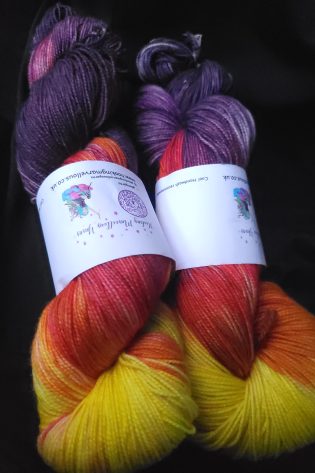 Hellfire on High Twist Superwash Merino & Nylon sock