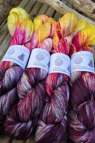 Hellfire on Bamboo 4ply yarn